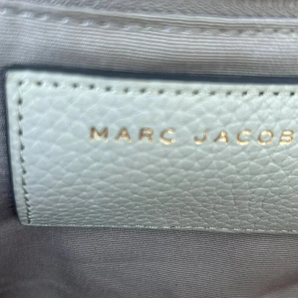 Marc Jacobs Pebbled Leather Tote in Light Gray with Gold Hardware